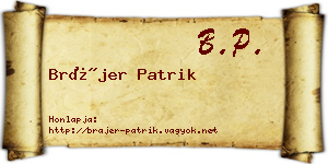 Brájer Patrik névjegykártya
