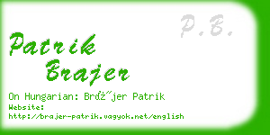 patrik brajer business card